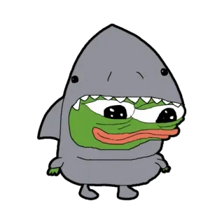 😎 8f089a03 Pepe the Frog ペペザフロッグ, サメ, ミーム, 動物, 漫画, インターネット telegram sticker