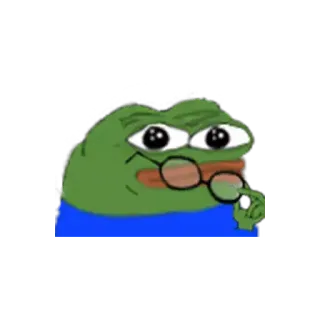 😐 e51ec844 Pepe the Frog ペペ, カエル, ミーム, 漫画, インターネット, 眼鏡 telegram sticker