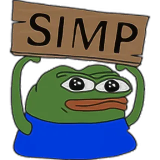 ⚠️ 99570b74 Pepe the Frog SIMP Meme, Pepe, Simp, Jerga de Internet, Dibujo animado, Rana whatsapp sticker