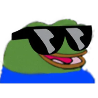 😎 d0cc13b4 Pepe the Frog rana, guay, gafas de sol, meme whatsapp sticker