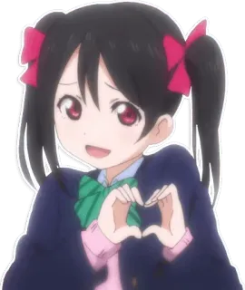 💗 02a7fcf0 Nico Yazawa Love Live! Anime, Gadis, Karakter, Lucu, Cinta, Hati telegram sticker