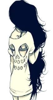 🚶‍♀ 0e57419c gadis, tengkorak, rambut, mode, gambar, ilustrasi telegram sticker