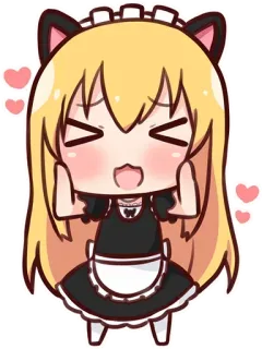 😍 310b367b Anime, Kawaii, Maid, Lucu, Chibi, Hati telegram sticker