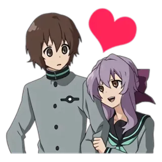 😻 3c2e208f anime, pasangan, cinta, kartun telegram sticker