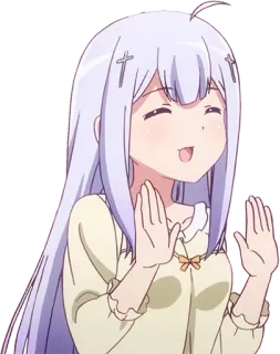 🙌 3c5c9693 Raphiell Ainsworth Shiraha Gabriel DropOut anime, Raphiell Ainsworth Shiraha, Gabriel DropOut, imut, senang, malaikat telegram sticker