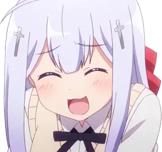 🤪 58a83319 Raphael Ainsworth Shiraha Gabriel Dropout Anime, Lucu, Tersenyum, Gadis, Salib, Senang telegram sticker