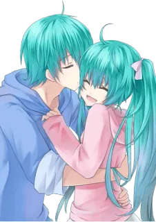 💑 62d9768c Anime, Pasangan, Kartun, Ciuman, Cinta, Peluk telegram sticker