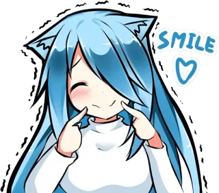 😊 72539858 SMILE Anime, Lucu, Kawaii, Senyum, Senang, Gadis, Manga telegram sticker