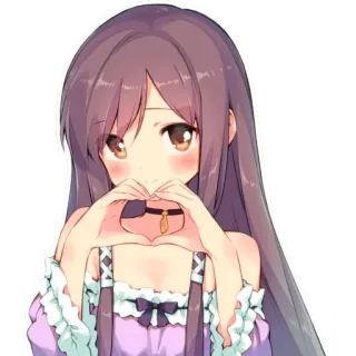 💓 7fcc9a8d Anime, Gadis, Hati, Cinta, Imut, Karakter telegram sticker