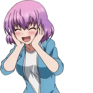 😆 8be94aeb Anime, Kartun, Karakter, Senang, Wanita, Stiker telegram sticker