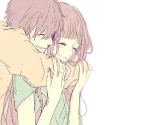 😍 c68c21a9 Anime, Peluk, Pasangan, Romantis, Kawaii, Imut, Cinta telegram sticker