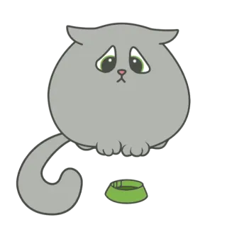 🙁 bc40e8d5 แมว, เศร้า, น่ารัก, สัตว์, สัตว์เลี้ยง, สีเทา, การ์ตูน telegram sticker