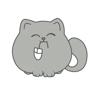 🖱 d6648c7c แมว, หนู, สัตว์, น่ารัก, การ์ตูน, สติกเกอร์, แมวสีเทา telegram sticker