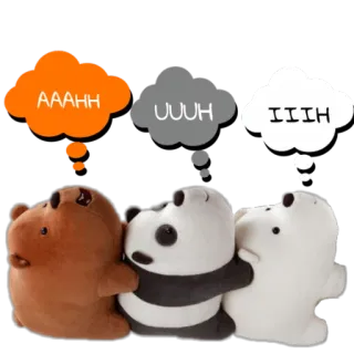 🤪 267e2d42 AAAHH UUUH IIIIH We Bare Bears, Dibujos animados, Osos, Divertido, Lindo, AAA, UUU, III telegram sticker