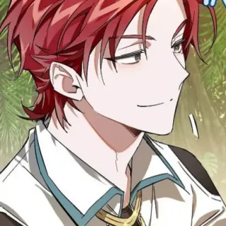 🗡 e3bfe3dc อนิเมะ, มังงะ, ผมแดง, ผู้ชาย, ตัวละคร, ภาพประกอบ telegram sticker