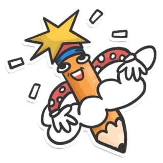🤩 129378ee stift, cartoon, figur, spaß, kunst, zeichnung telegram sticker