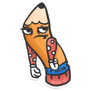 🤨 24bcf84c stift, cartoon, figur, zeichnung, clipart, humor telegram sticker