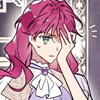 💭 91a013da 动漫, 漫画, 角色, 女孩, 粉色头发, 生气 telegram sticker