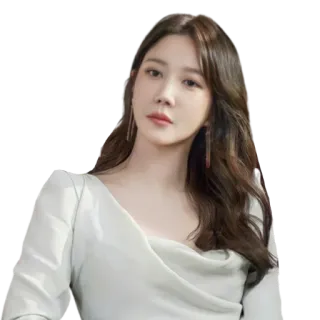 😑 0a44cb35 wanita, korea, rambut panjang, gaun, potret telegram sticker