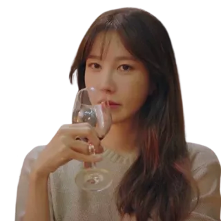 🍷 0b7719b1 wanita, minum, anggur, gelas, alkohol, potret telegram sticker