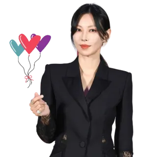 🖤 63a5990a wanita, hati, korea, aktris, mode, setelan telegram sticker