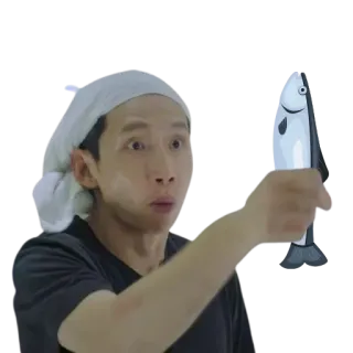 🐟 be80277f ikan, pria, koki, memasak telegram sticker