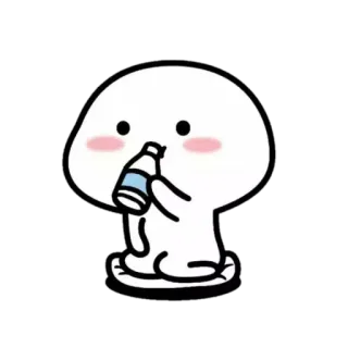 ☁ 0a6d5e00 süß, Cartoon, weiß, Flasche, trinken, Figur telegram sticker