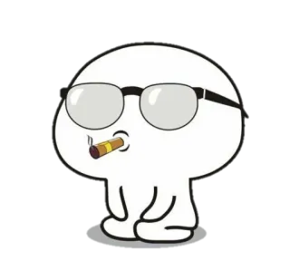 ☁ 36aea43c Cartoon, Figur, Rauchen, Zigarre, Brille telegram sticker
