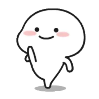 ☁ 383ae84e Cartoon, Weißer Klecks, Laufen, Stinkefinger, Beleidigend, Geste telegram sticker