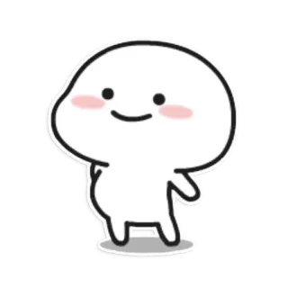 ☁ 3be8885a niedlich, Cartoon, Figur, einfach, weiß telegram sticker