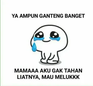 ❤️ b83ef486 YA AMPUN GANTENG BANGET
MAMAAA AKU GAK TAHAN LIATNYA, MAU MELUKKK cartoon, cute, crying, adorable, kawaii, indonesian telegram sticker