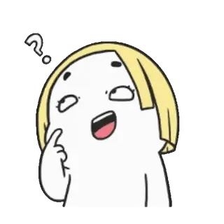 ❔ d58b06ab คำถาม, กำลังคิด, การ์ตูน, คน, สับสน, สีหน้า telegram sticker