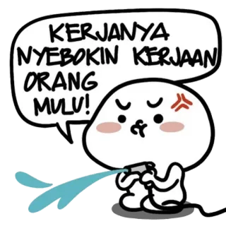 😒 b07c34f1 KERJANYA NYEBOKIN KERJAAN ORANG MULU! 卡通, 生气, 表情包, 沮丧, 烦躁 telegram sticker