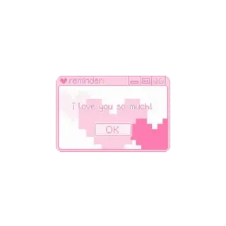 💞 f223af5c reminder
I love you so much!
OK リマインダー, 愛, ピクセルアート, ピンク, ハート, かわいい telegram sticker