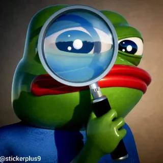 🐸 7e93c9c9 Pepe the Frog Pepe, ếch, meme, meme trên mạng, kính lúp, điều tra telegram sticker