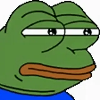 🙏 2189a56b Pepe the Frog pepe, กบ, มีม, มีมอินเทอร์เน็ต, เศร้า, หน้า telegram sticker