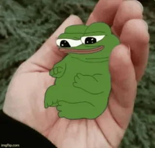 😌 67266d9d Pepe the Frog pepe, กบ, มีม, อินเทอร์เน็ต, การ์ตูน, ตัวละคร telegram sticker