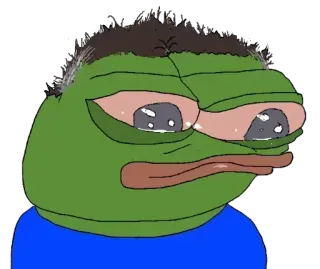 😐 9e9bde37 Pepe the Frog 페페 더 프로그, 밈, 슬픔, 우는, 인터넷 밈 telegram sticker