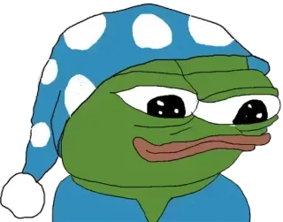 😐 b7824ce1 Pepe the Frog 페페, 개구리, 졸린, 밈, 잠옷 telegram sticker