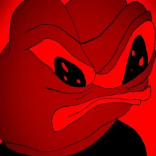 😡 ef167f42 Pepe the Frog 페페, 개구리, 밈, 화난, 빨간색 telegram sticker