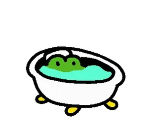 💚 a10ce09f カエル, 動物, かわいい, マンガ, お風呂, リラックス telegram sticker