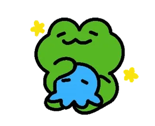 💚 c0fed667 カエル, 漫画, 可愛い, ハグ, かわいい, ヒキガエル telegram sticker