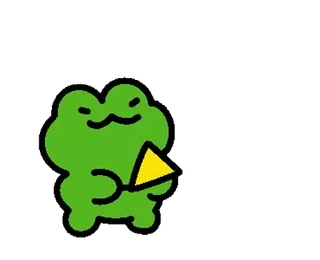 💚 f26239ae カエル, 三角形, かわいい, 漫画, 緑, 動物 telegram sticker