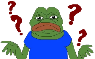 🤔 d30dd2d5 pepe, kikker, vraag, verward, meme whatsapp sticker