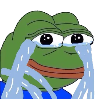 😭 e4fc2c0e Pepe the Frog pepe, kikker, verdrietig, huilen, meme whatsapp sticker