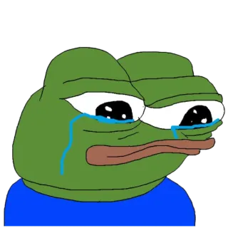 😭 f256c437 Pepe the Frog pepe, kikker, verdrietig, huilen, meme whatsapp sticker