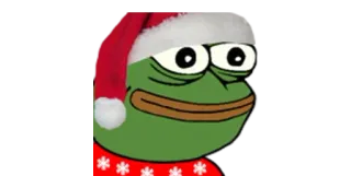 🎅 346da284 Pepe the Frog Pepe, kikker, meme, kerst, kerstmuts telegram sticker