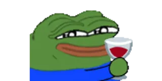 🍷 95a38dac Pepe the Frog pepe, kikker, drinken, meme telegram sticker
