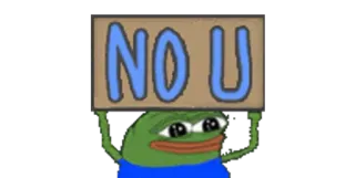 🙄 be6e9423 Pepe the Frog NO U pepe, kikker, meme, nee jij telegram sticker