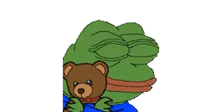 🧸 e292b0c4 Pepe the Frog Pepe, kikker, meme, internetmeme, personage, schattig, teddybeer telegram sticker
